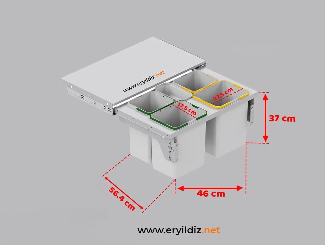 Starax 2385-G Kapağa Monte Çöp Kovası