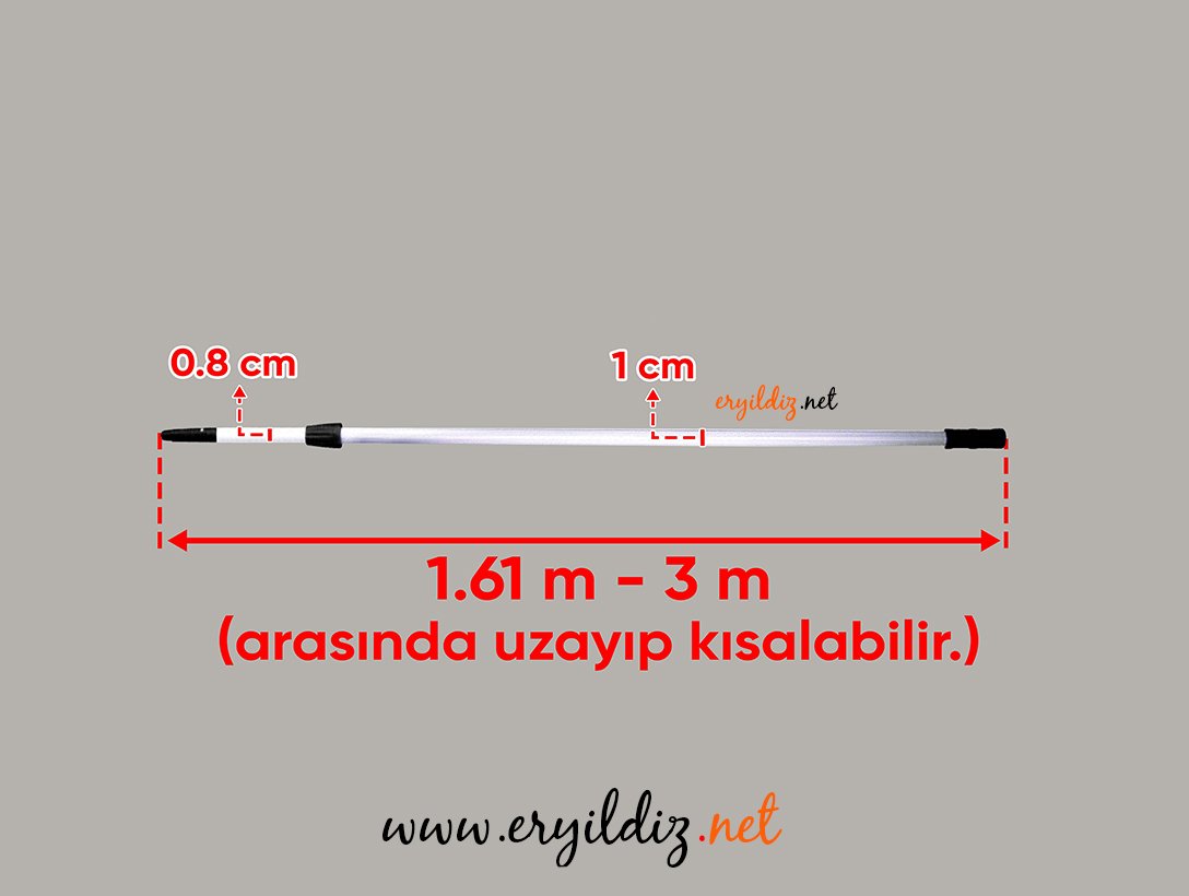 Kaptan İthal Uzatmalı Sap 3 Metre Eryıldız Hırdavat