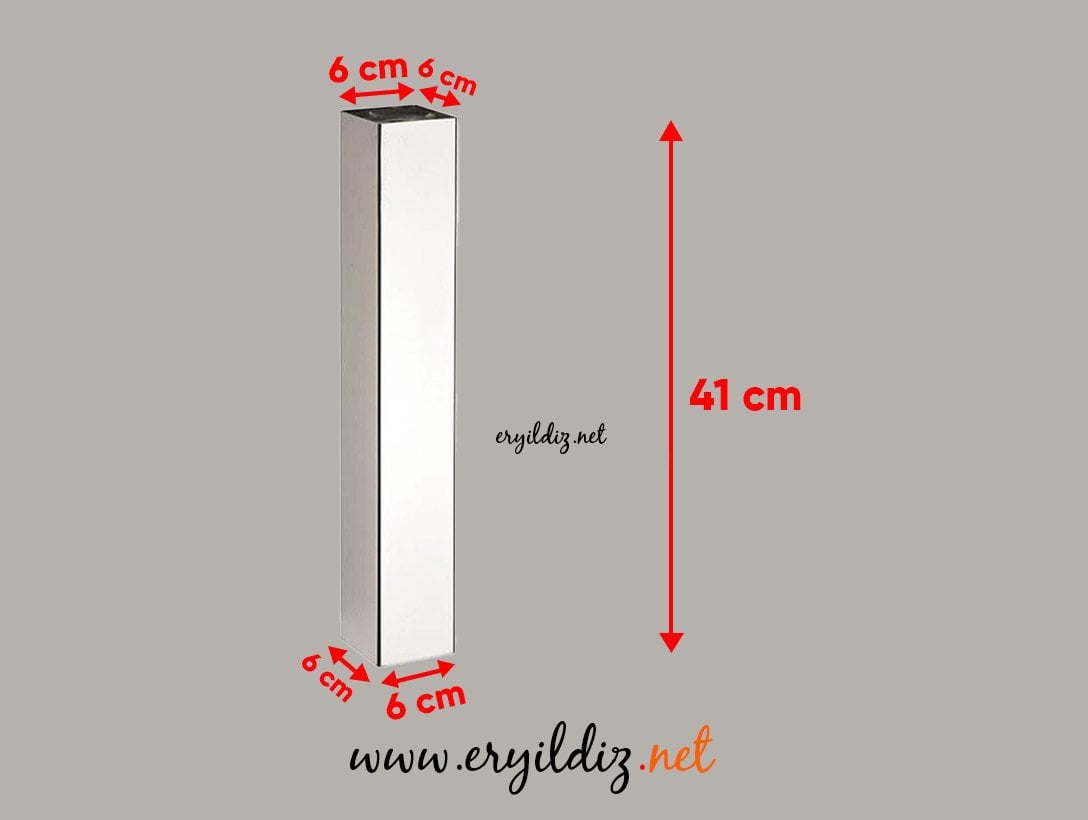 60x60 Krom Kare Ayak 41 cm Eryıldız Hırdavat